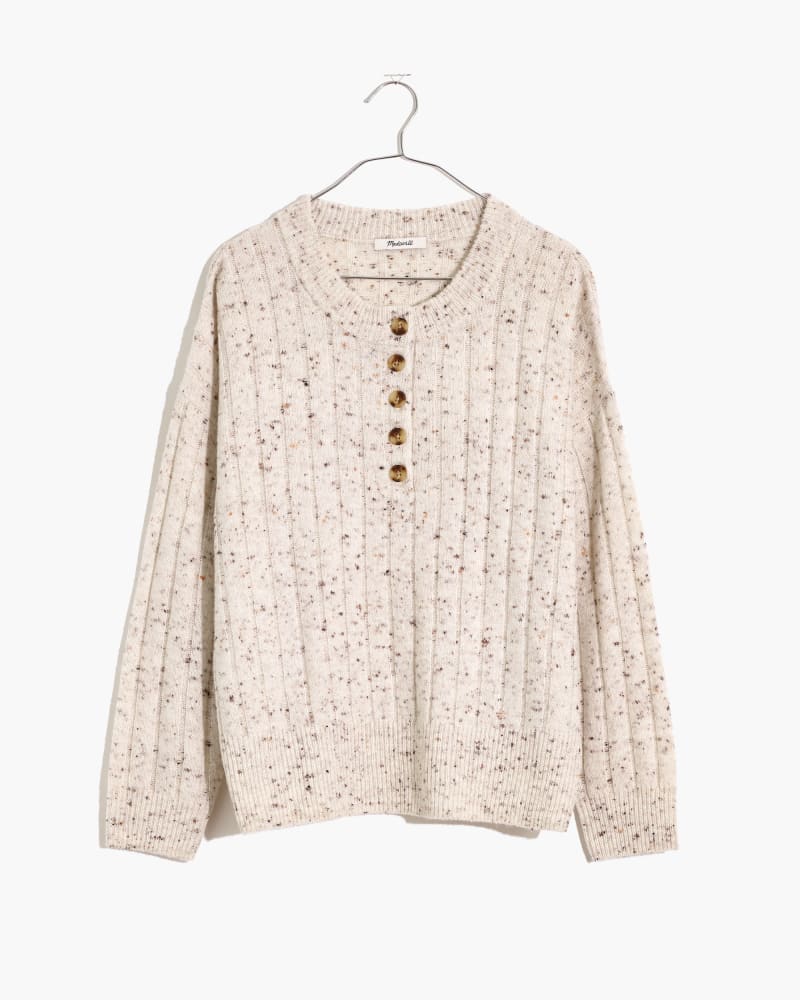 Front of plus size Donegal Ribbed Henley Sweater by Madewell | Dia&Co | dia_product_style_image_id:170391